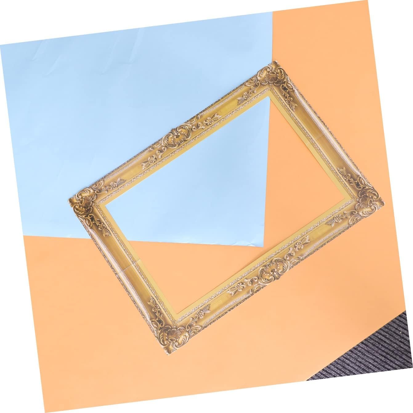 5Pcs Antique Gold Paper Picture Frame Cutouts for DIY Photo Booth Props for Wedding and Birthday Party Decorations Vintage Picture Frames