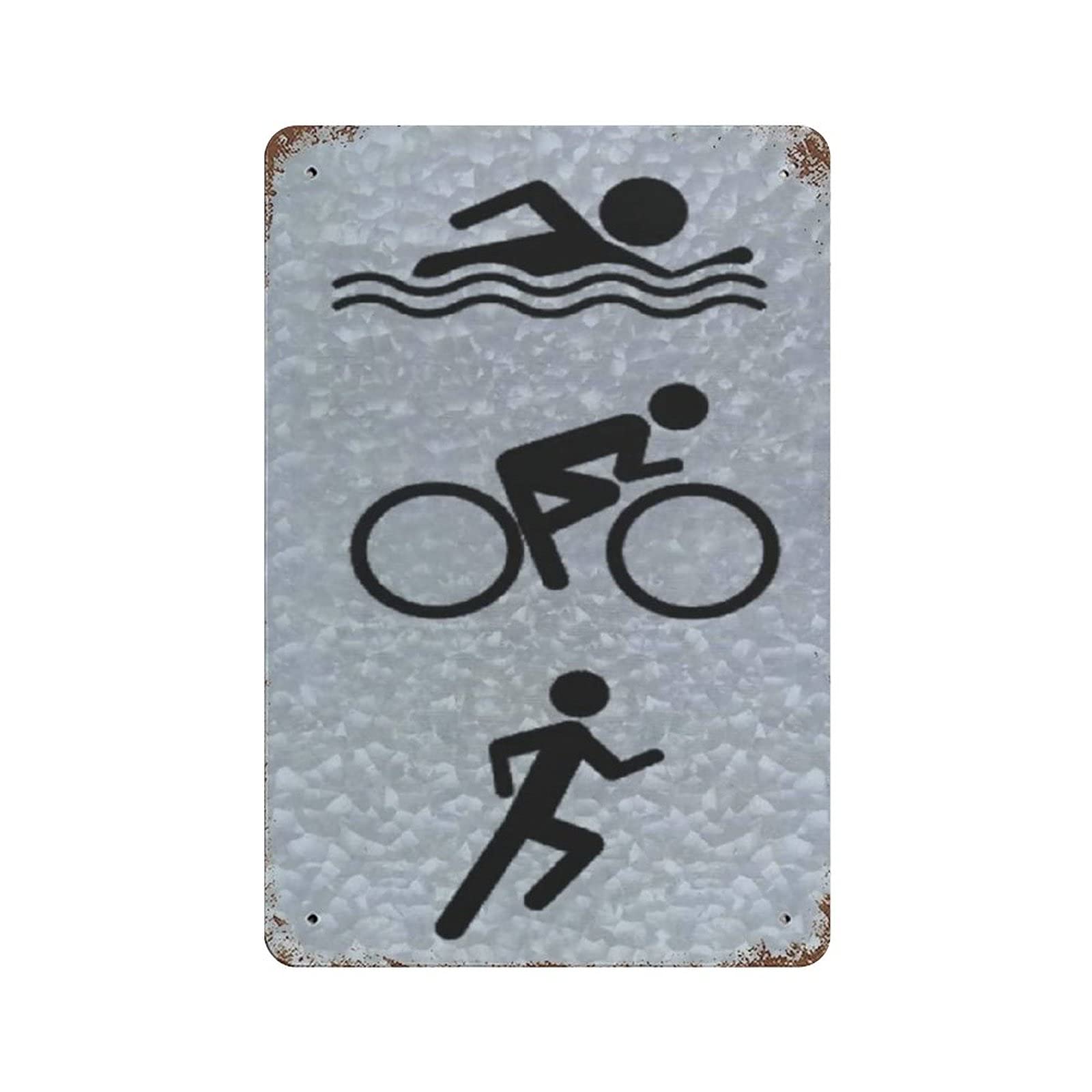 Metal Tin Sign Outdoor Swimming Cycling Running Vintage Tin Poster Metal Sign Wall Decoration Country Kitchen Home Garage Decor 12"x8"