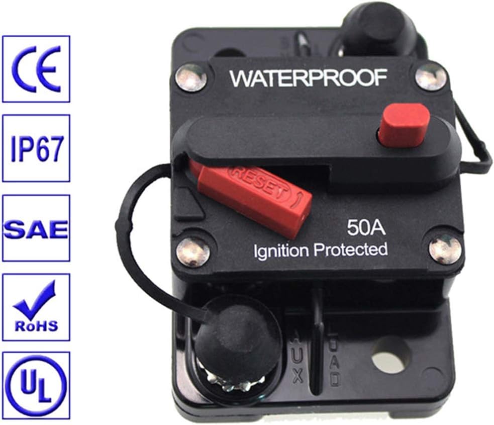Automotive Replacement Circuit Breaker Switches Trolling 12V-48V DC with Manual Reset Car Marine Trolling Motors Boat ATV Manual Power Protect for Audio System Fuse 100 Amp : Automotive