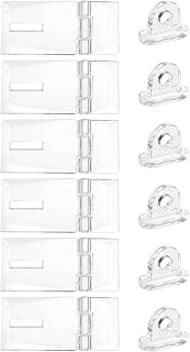 uxcell 6セット クリアアクリルヒンジラッチ（バックル付き） 55x25mm 水晶透明ロックハスプ 戸棚引き出し・水槽・ミニ戸棚・ジュエリーボックス用留め具