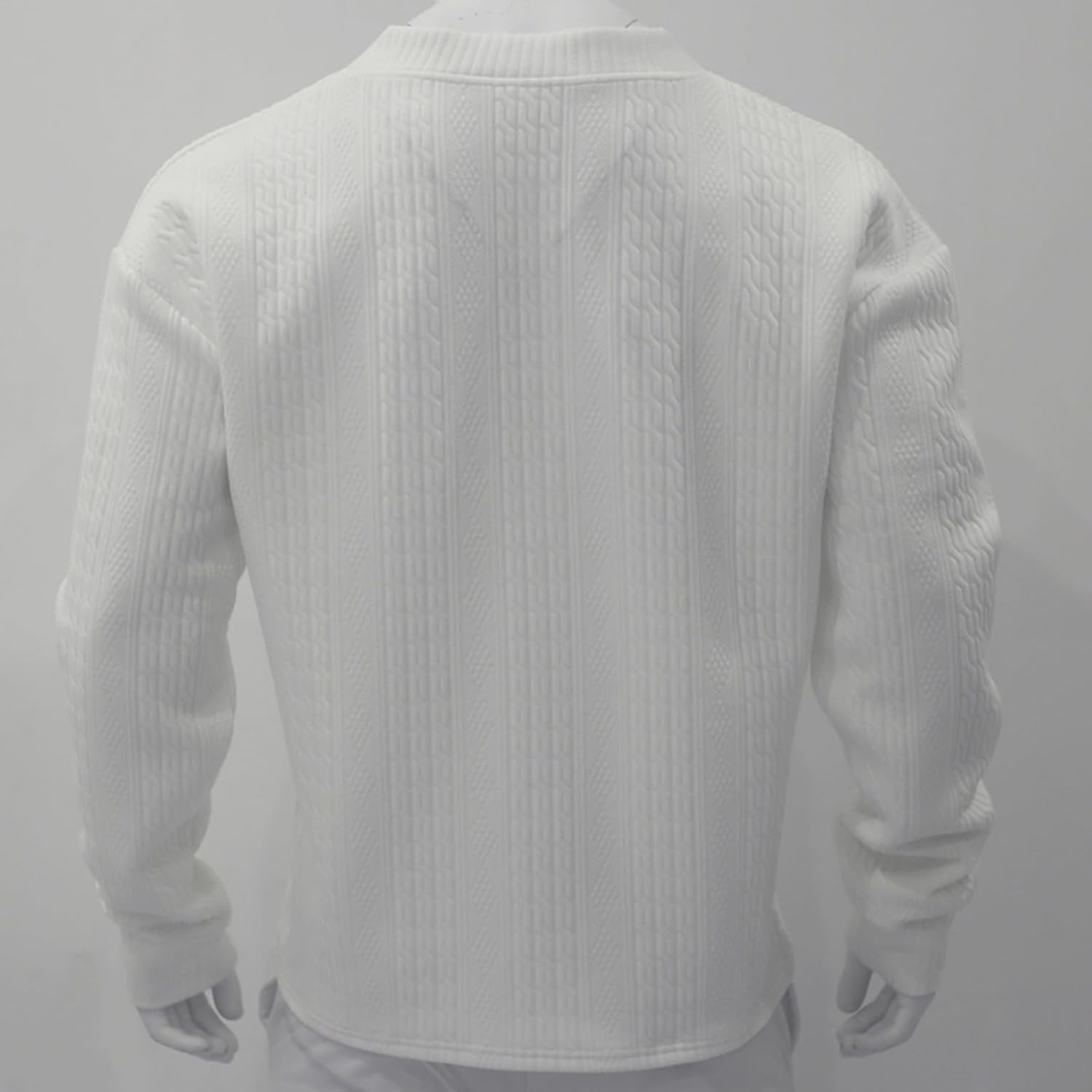 Athleisure Cable Jacquard Set Men,Men's 2-Piece V-Neck Baggy Sweatshirt & Joggers Solid Jacquard Drop Shoulder