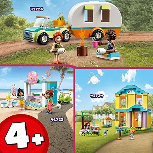 LEGO 41723 Friends Doughnut Shop Cafe Playset, Small Gift Toys for Girls and Boys 4 Plus Years Old with Liann and Leo Mini-Dolls and Toy Scooter, 2023 Series Characters