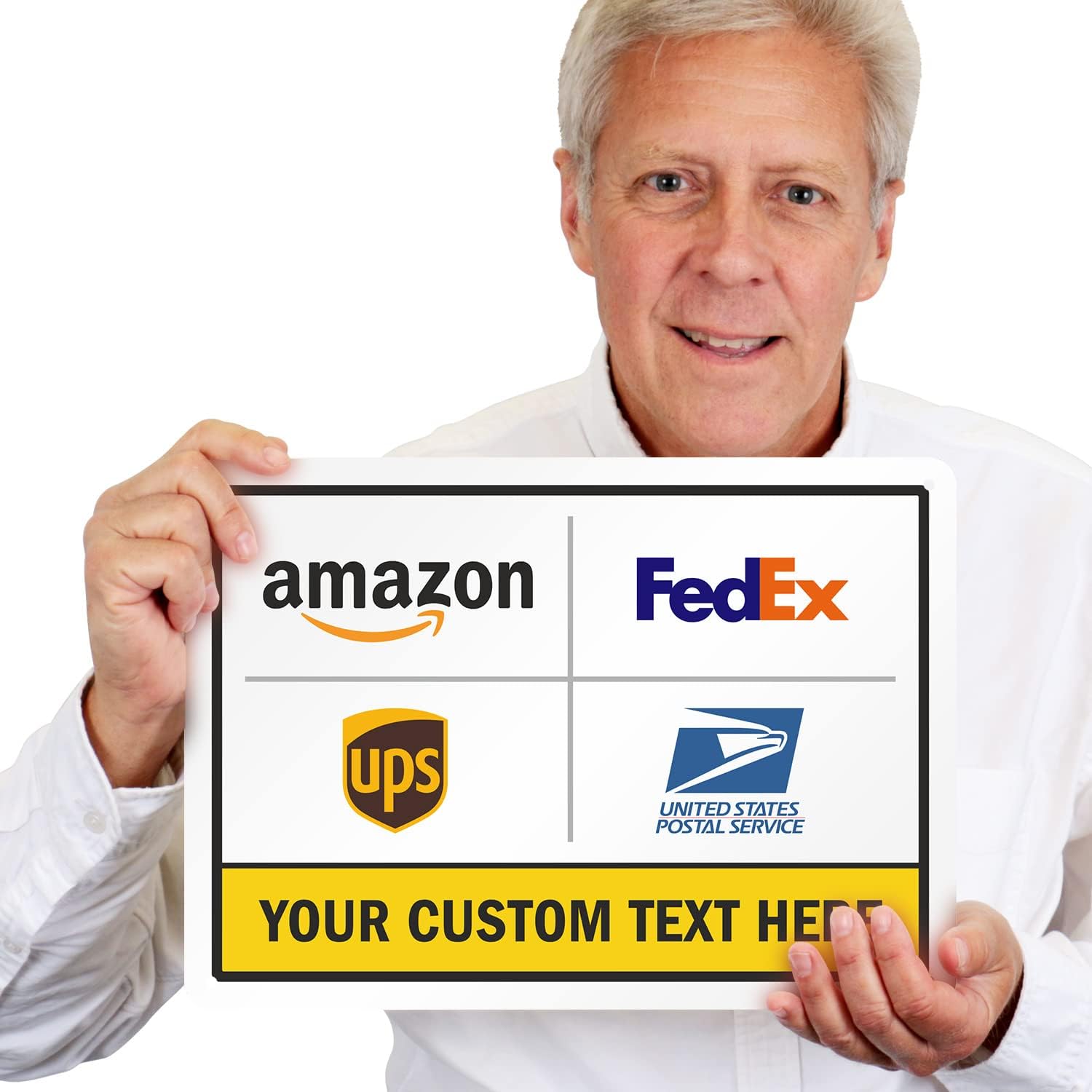 SmartSign Custom Package Delivery Sign - 10 x 14 inch, Add Your Personalized Package Delivery Instructions, Package Delivery Custom Sign with Logos, 40 mil Laminated Rustproof Aluminum, Multicolor