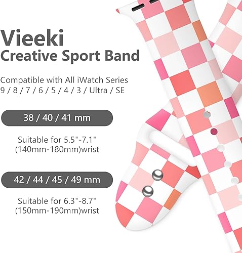 Miniatura 10 de Holidays - Correa de reloj compatible con Apple Watch de 1.49, 1.57, 1.61, 1.65, 1.65 y 1.73 pulgadas, correa de reloj inteligente de silicona