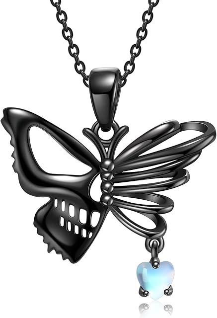 VENACOLY Gothic Necklace Steampunk Pendant Sterling Silver Snake Black Heart Skull Gothic Jewellery Gifts for Women Her