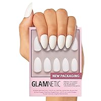 Vista 7 de Glamnetic - Sprinkles Uñas postizas arcoíris con punta francesa, cortas en punta de almendra y acabado UV, uñas reutilizables semitransparentes