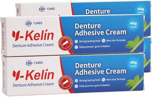 Y-Kelin Denture Adhesive Cream 40gr /1.4oz, 4 pack