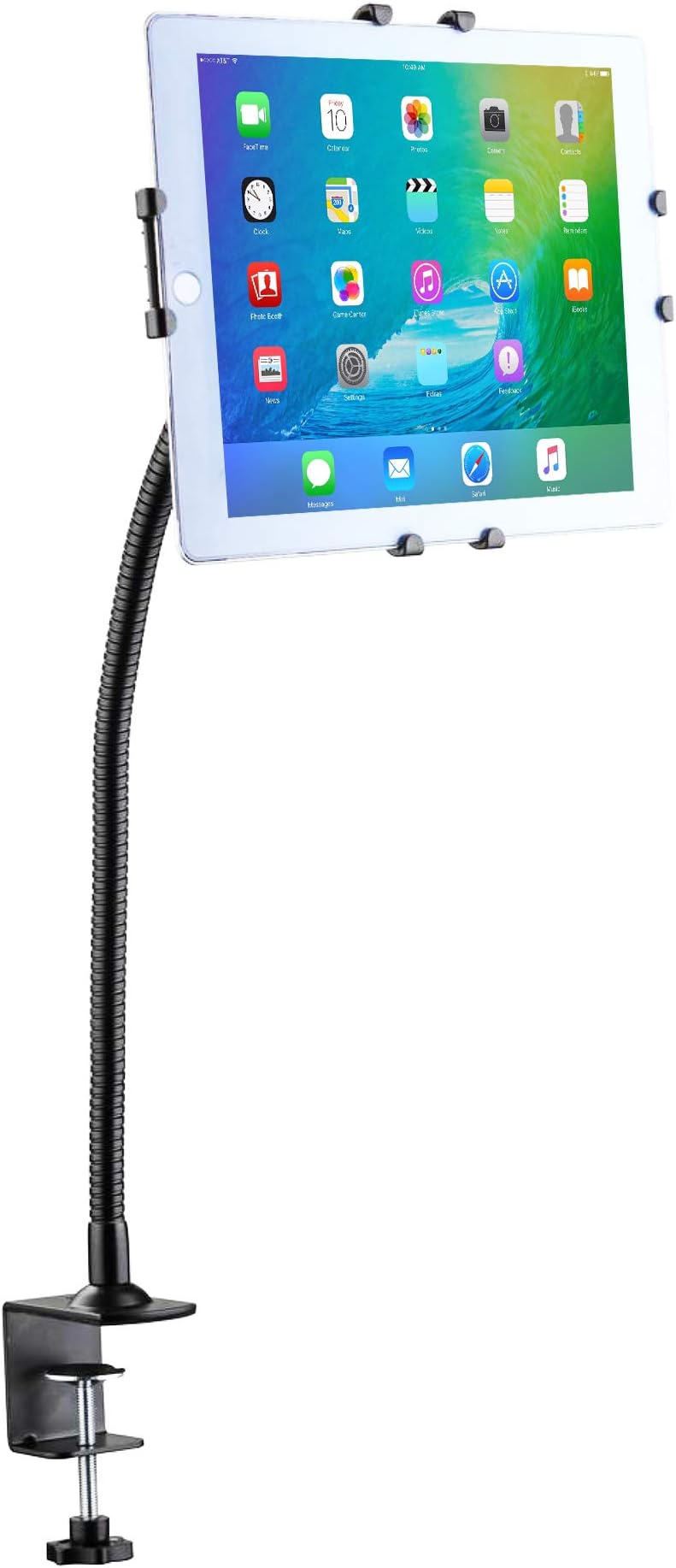 Gooseneck Clamp Mount – CTA Clamp Mount with Flexible, Multi-Directional Adjustment for iPad 7th/ 8th/ 9th Gen 10.2-Inch, iPad Air 4, iPad Pro 9.7- & 10.5-inch, Galaxy Tab, Zebra Tablets, and More