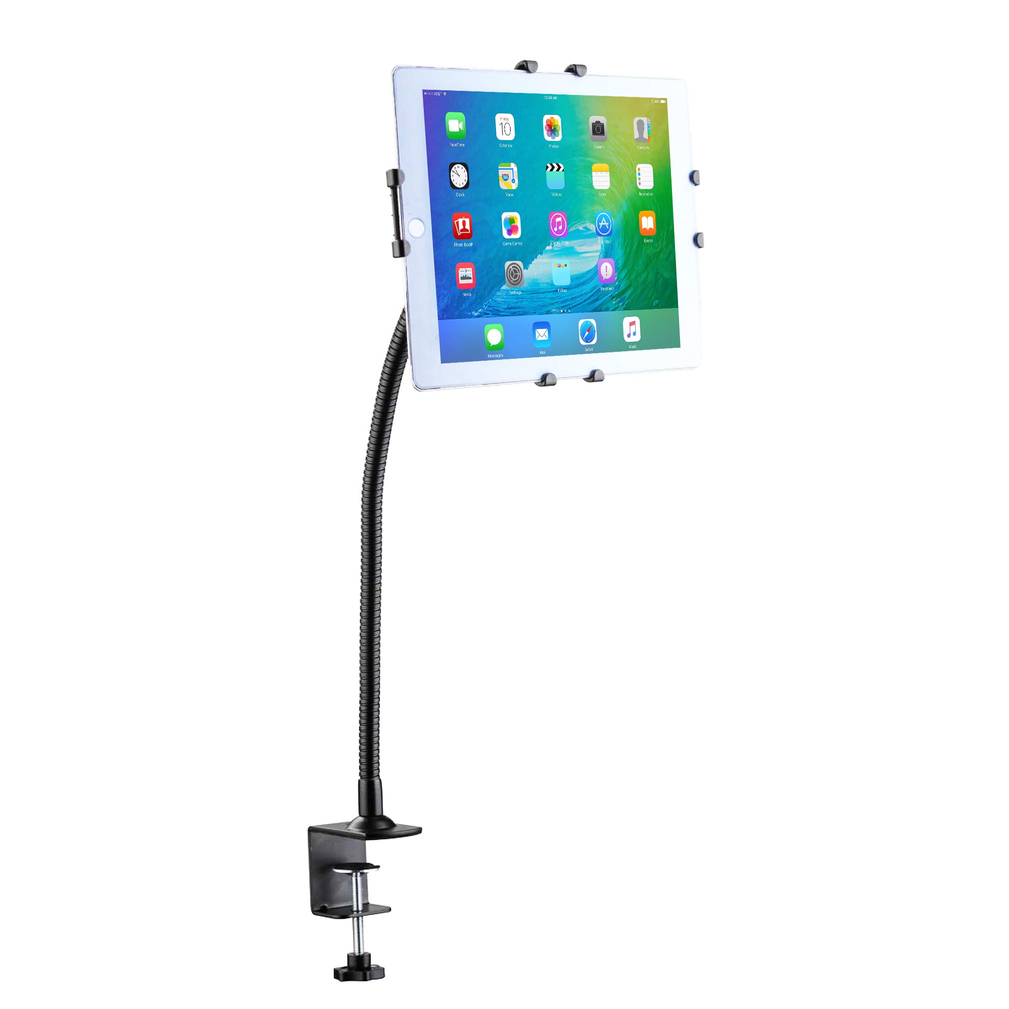 Gooseneck Clamp Mount – CTA Clamp Mount with Flexible, Multi-Directional Adjustment for iPad 7th/ 8th/ 9th Gen 10.2-Inch, iPad Air 4, iPad Pro 9.7- & 10.5-inch, Galaxy Tab, Zebra Tablets, and More