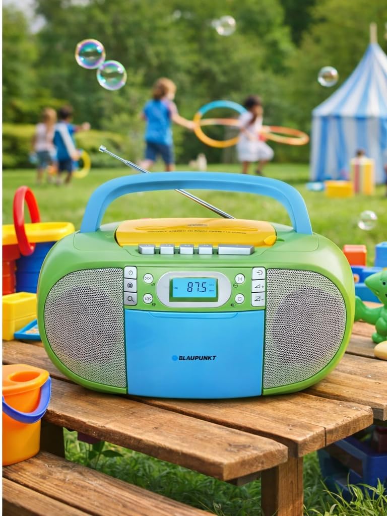Blaupunkt B 130 tragbarer CD-Player | Kassettenrekorder | Hörbuch Funktion | USB | Aux In | PLL UKW Radio | Multicolor