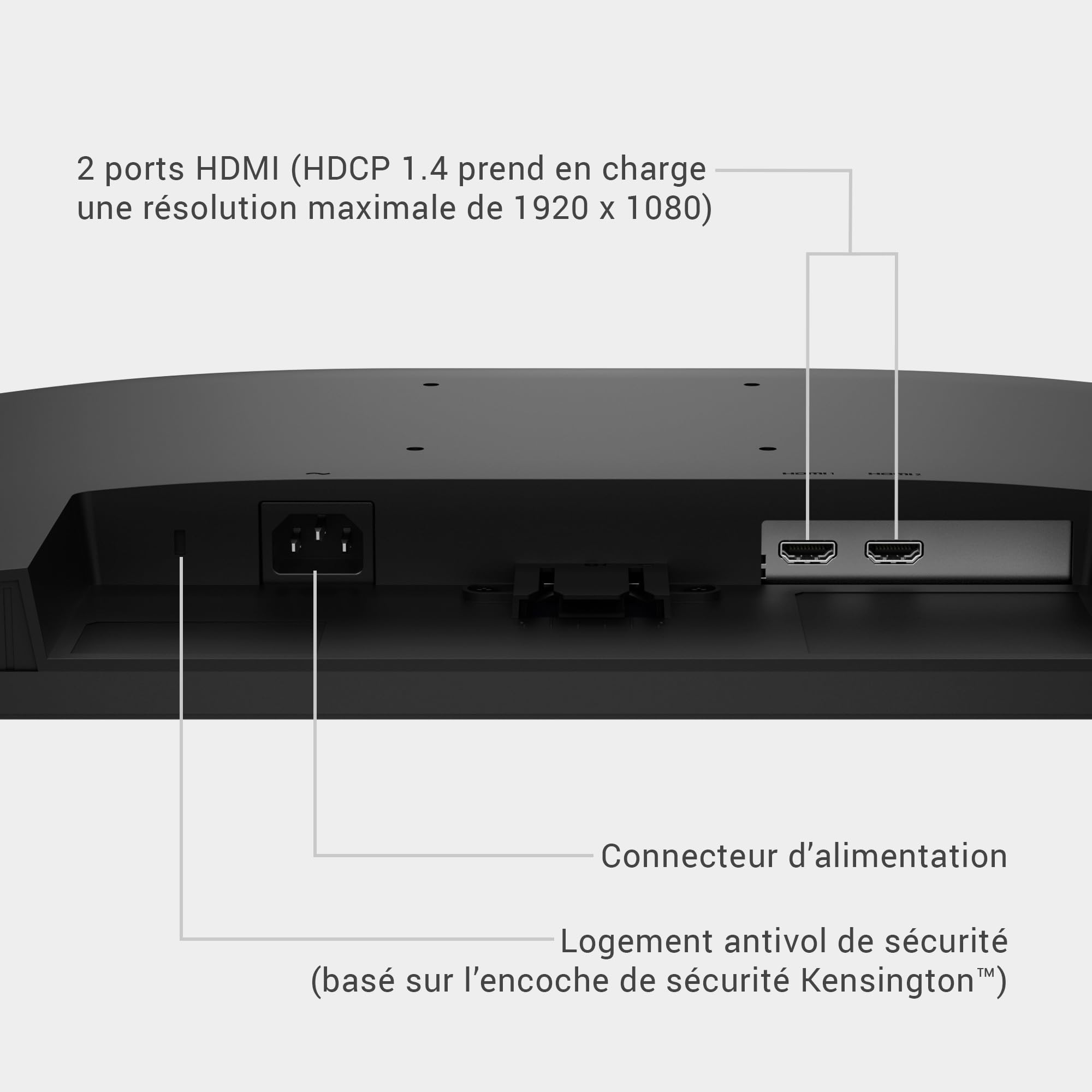Dell 24 Écran PC - SE2426HS, Full HD (1920x1080), 144Hz, IPS, 1ms MPRT, AMD FreeSync, Réglage en Hauteur, VESA (100x100mm), 2 HDMI, Garantie 3 Ans, Noir
