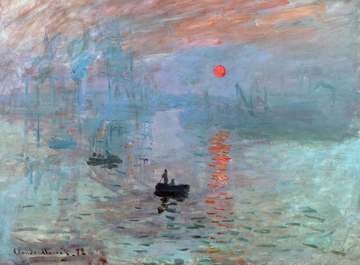 Impresion, Sol Naciente | Claude Monet | Impresionismo | Cuadro Canvas Wall Art | Impresion Giclee lienzo algodon puro | Bastidor 3cm | 55x75cm