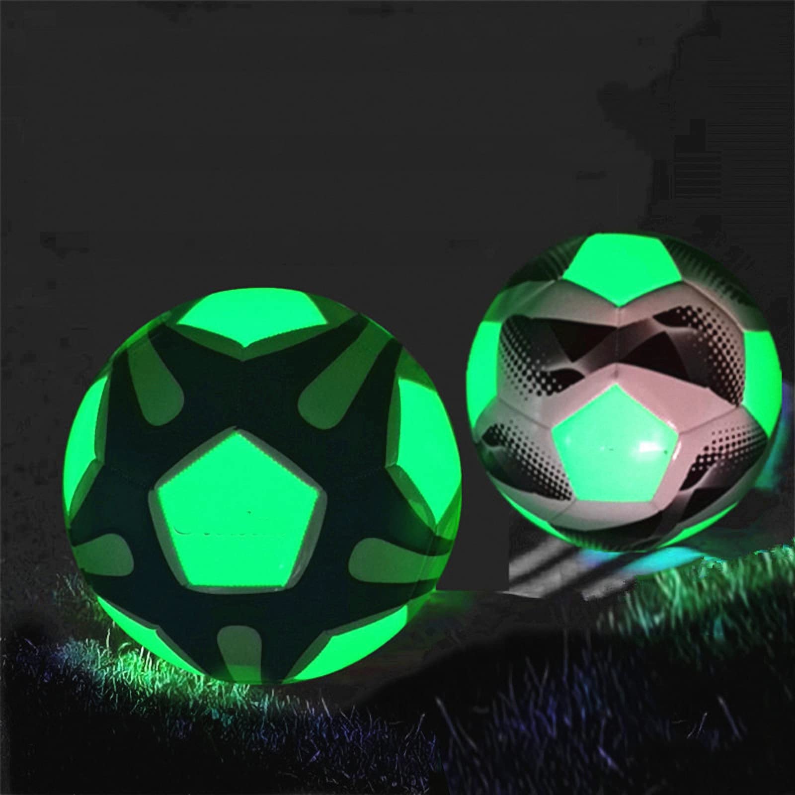 Balón de fútbol Luminoso holográfico con Bomba,Pelota Brillante Fluorescente al Aire Libre,Juego Entrenamiento 4/5 tamaño para niños Brilla Ilumina Football Reflectante