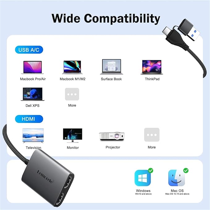 Dock Station USB-C a HDMI Triple Display Hub MST miniatura 2