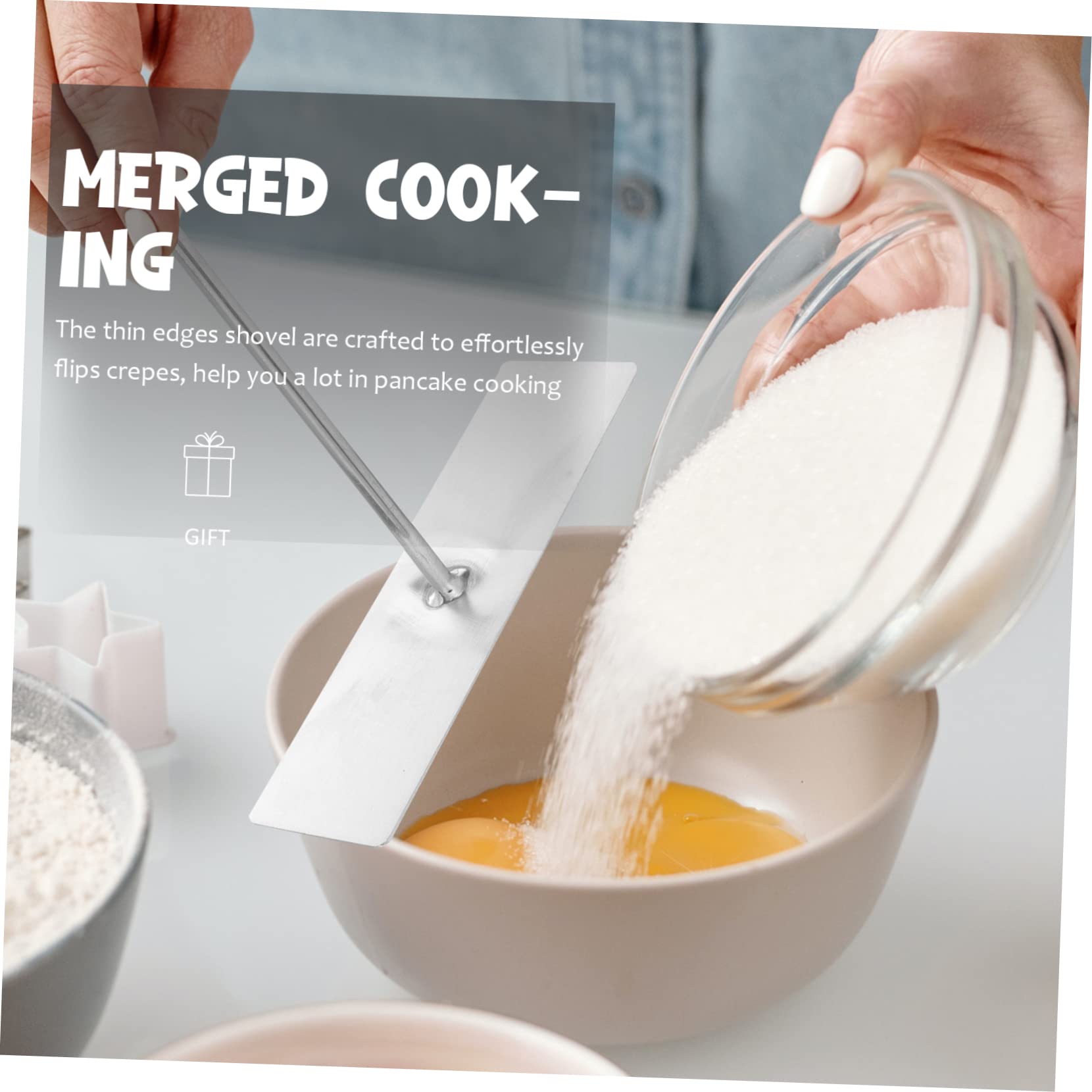 Kit de fabricación de panqueques de acero inoxidable, pala esparcidora de crepé para utensilios domésticos para crepes panqueques herramientas más fiables 4