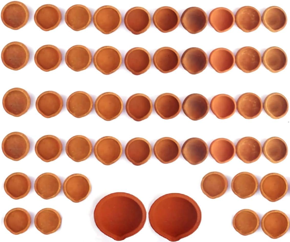 PARI Diwali Handmade Clay lamp Diyas Set of 101 Pieces (Brown)