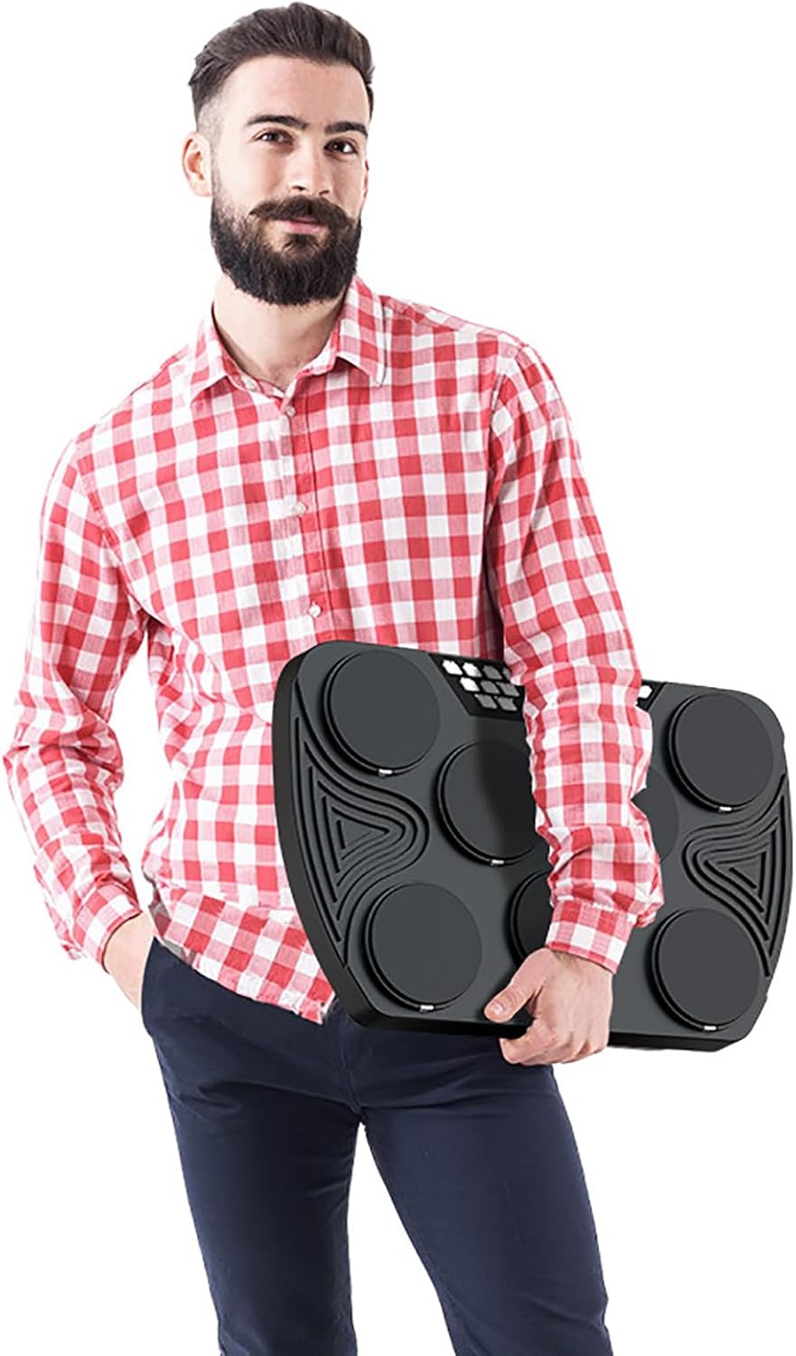 WIKINK Electronic Drum Kit, 7 Pad Digital Electric Drum Kit, Electronic Drum Practice Pad Mat with Build-in Stereo Speakers, Foot Pedals, Drum Sticks,for Kids Adult Beginner