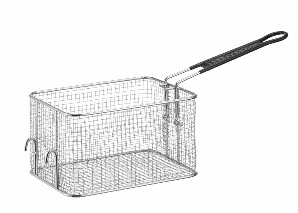 HENDI Cesta para Freír, 8L, 230x190x(H)145mm | Compatible con freidoras HENDI 215012 y 215029, malla fina, acero inoxidable