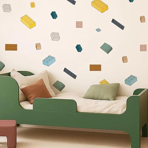 3D Building Blocks Fabric Wall Stickers for Nursery and Playroom