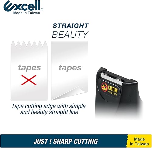 Miniatura 4 de Excell EX-115BK - Mini dispensador de cinta de escritorio (núcleo de 1 pulgada) con parte inferior adhesiva, fácil de usar con una mano, bonitos