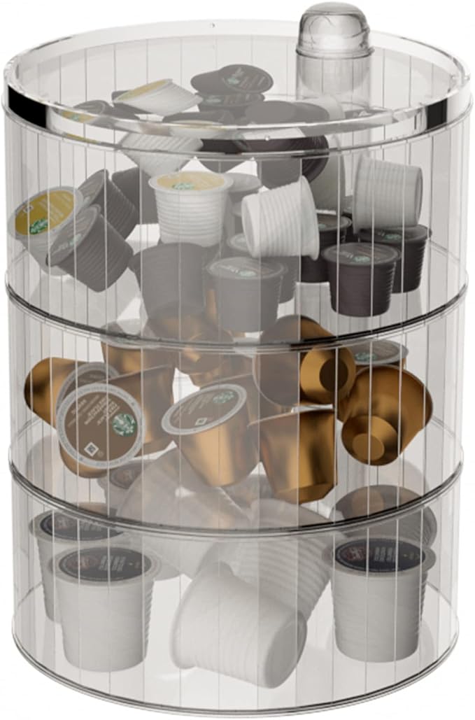 Cociat 3Tier Coffee Capsult Holders Clear Plastic K Cup
