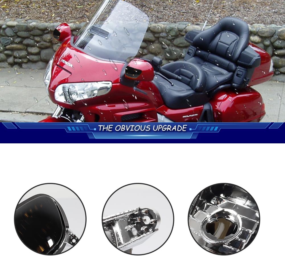 For 2001-2017 Honda Goldwing 1800 GL1800，2013-2017 Honda F6B Turn Signal Lights Housing Smoked Lens 33460-MCA-671 33460-MCA-305 88120-MCA-A00 88120-MCA-00