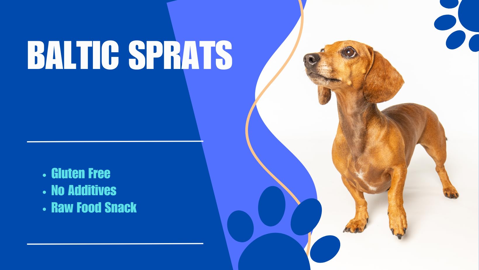 Snack per cani Premium Sprats del Baltico - Delizia di pesce essiccato all'aria naturale al 100% per cani | Sano, senza cereali, senza glutine e lattosio | Cibo crudo ipoallergenico p