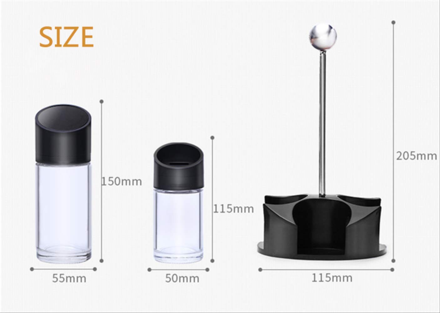 5-teilige Rotierende Cruet-Sets Für Gewürzbehälter-gewürzglas Salz- Und Pfefferstreuer Mit Öl-Essig-Flaschen-küchenregal 5 STK