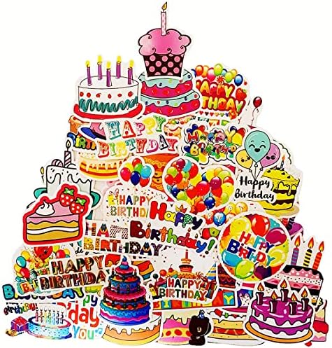 50PCS Happy Birthday Stickers Birthday Party Stickers for Kids Adults Party School Supplies Reward Calendar Birthday Card