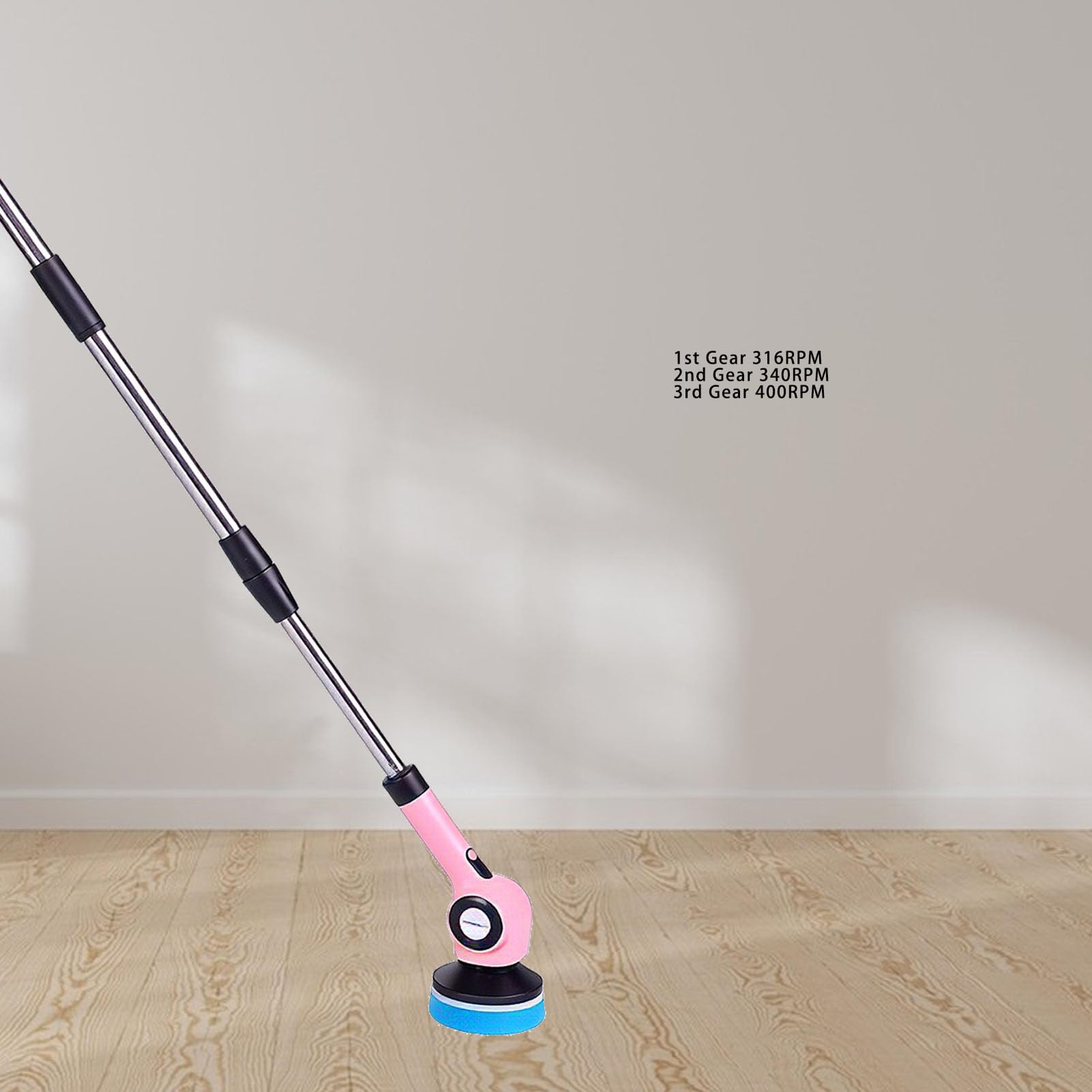 Naroote Cepillo Eléctrico Giratorio, Cepillo de Limpieza Inalámbrico con Ángulos Ajustables y Cabezales Reemplazables, Accesorios de Limpieza Automáticos Manuales para Cocina, Baño
