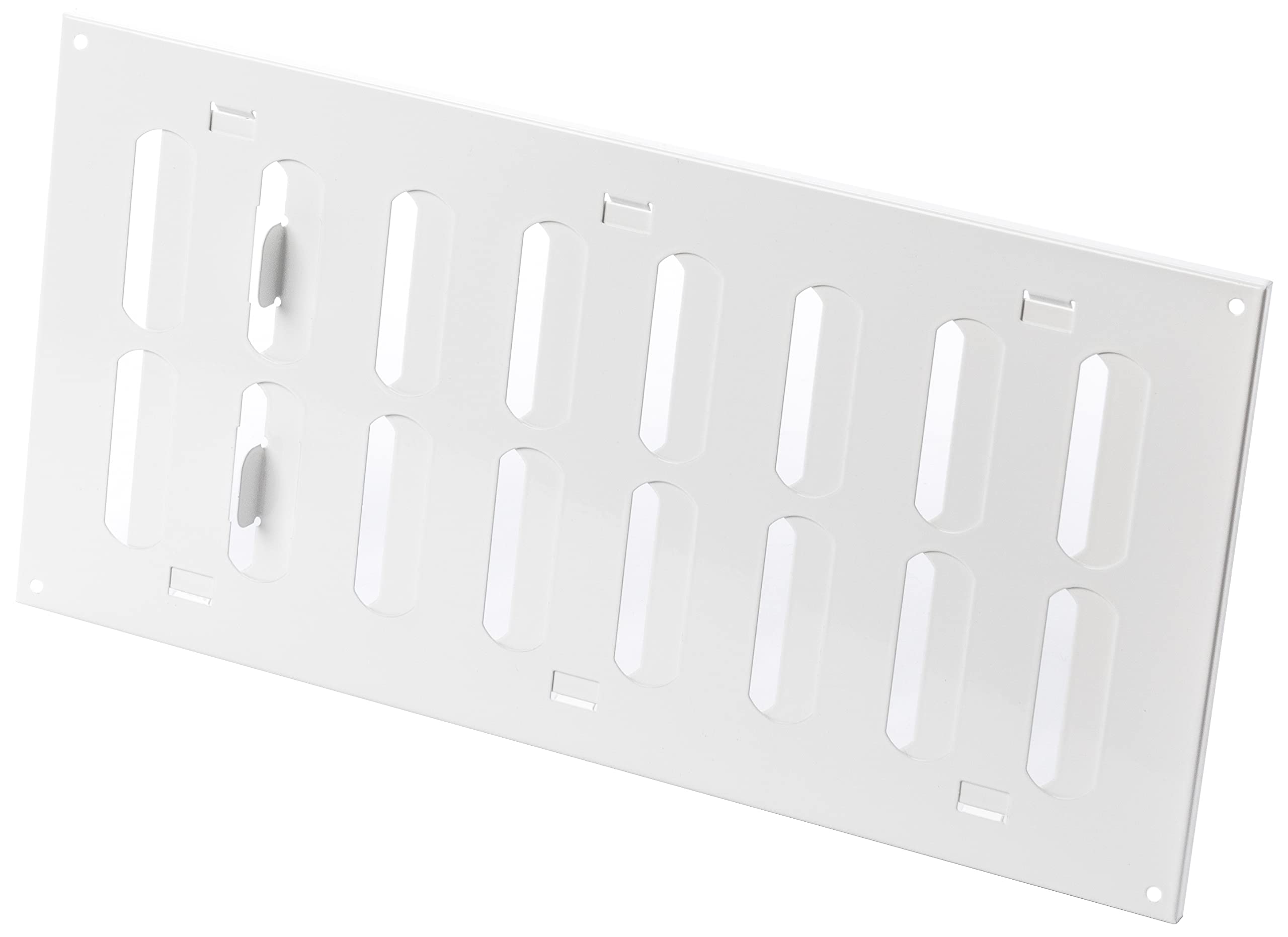 Lirast White 300X150mm Adjustable Air Vent Cover - 12X6 Inch Wall Air Vent Cover Open Close - Hit And Miss Vent Cover - Air Brick Covers For Outside Walls - Metal Ventilation Grille