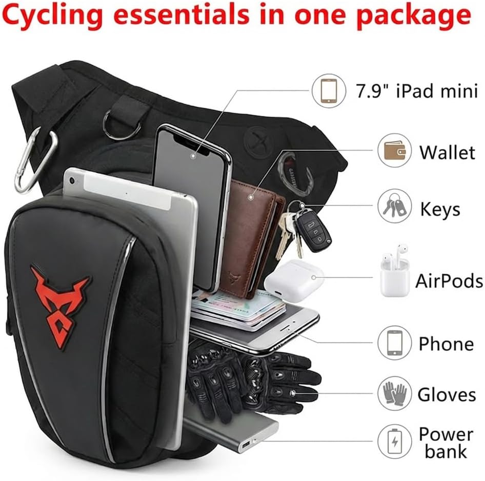MOTOCENTRIC Motorcycle Thigh Bag for Men Women,Waist Pack Drop Leg Bag,Outdoor Sports Travel Hiking CyclingThigh Waist Bum Hip Fanny Belt Bag (Gray)