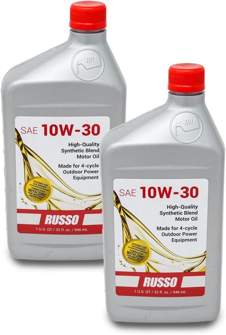 2PK Russo SAE 10W-30 Synthetic Blend 4-Cycle Motor Oil 32 oz./1 Quart