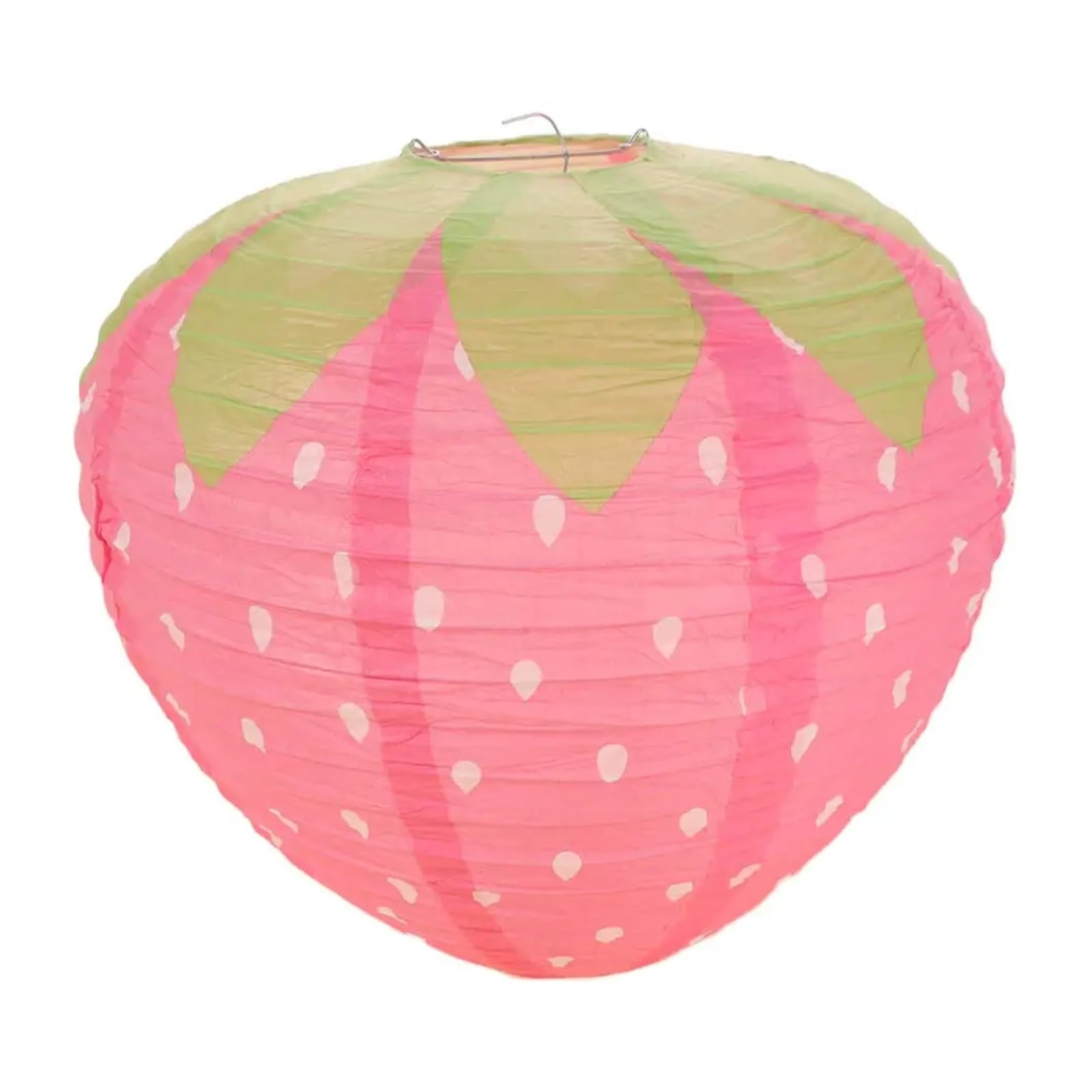 12PCS 3D Pink Strawberry Lantern Special-Shaped Fruit Theme Paper Ornament Handheld Hanging Ball for Decoration(30mm)
