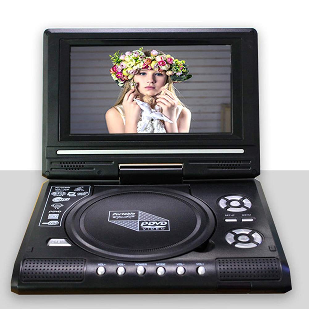 Reproductor de DVD PortáTil de Coche DoméStico de 9,8 Pulgadas Reproductor de TV VCD CD Juego Adaptador de Radio USB Compatible con RecepcióN de Radio FM-Enchufe de la EU