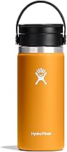 Hydro Flask - Couvercle Flex Sip pour goulot large 473 ml (16 OZ) - Étanche - Couvercle isolé en nid d'abeille avec sangle Flex pour un transport facile - Compatible lave-vaisselle - Fossil