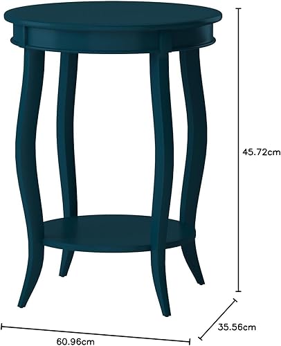 Miniatura 30 de Powell Furniture Powell - Estante redondo, mesa blanca, 18 x 18 x 22 pulgadas de alto Blanco,verde azulado