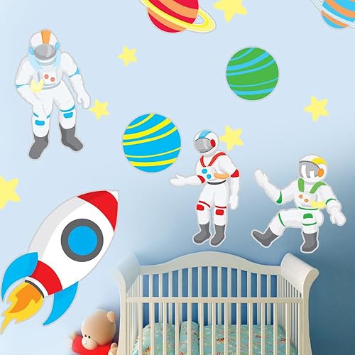 Espacio Explorer calcomanía decorativo para pared – Juego de espacio calcomanía decorativo para pared por chromantics