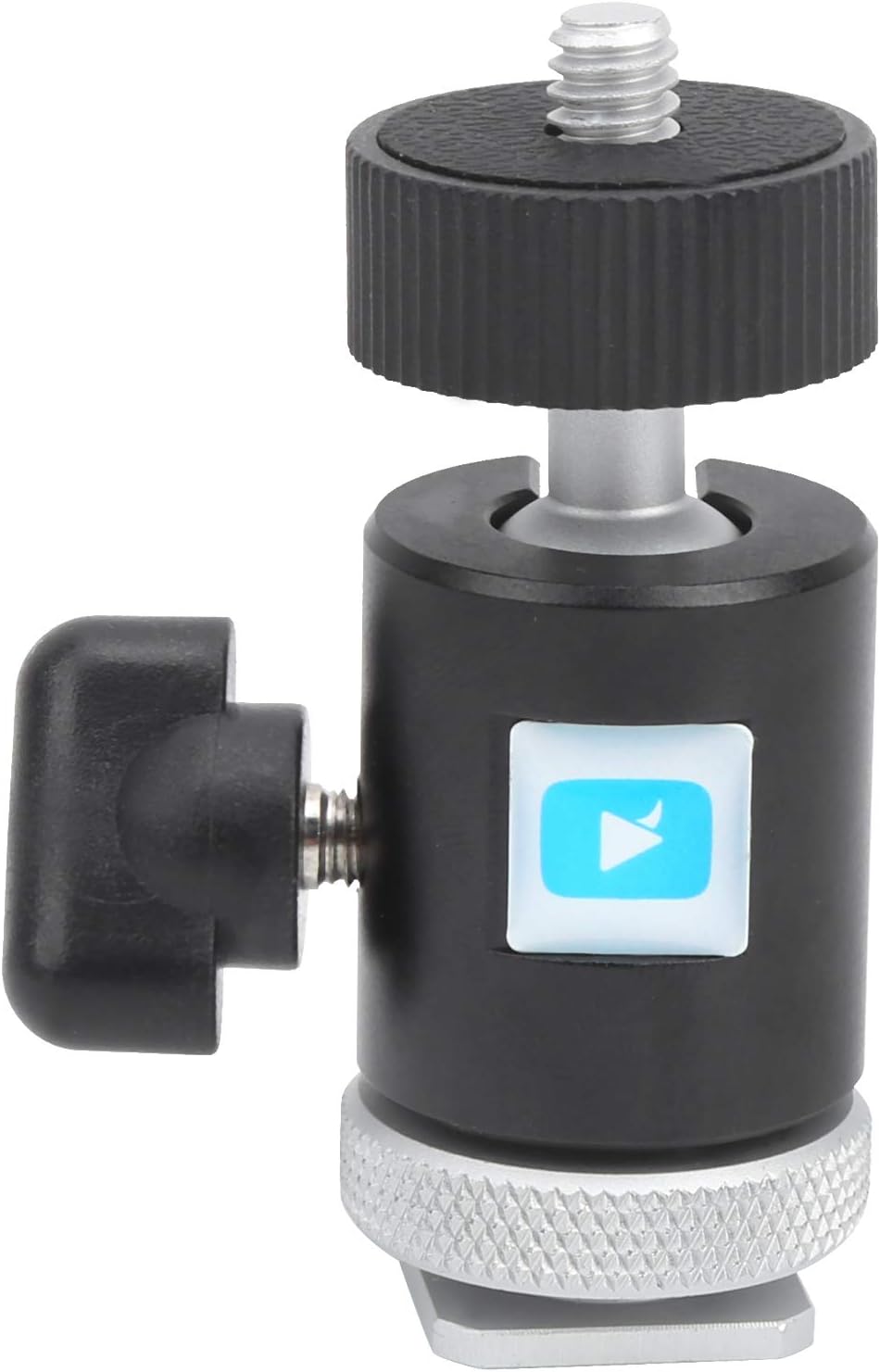 Multi - Functional Aluminum Alloy Ball Head with Cold Shoe Base, Compact Camera Ball Head for Fill Light, 360° Rotation and 90° Tilt Adjustment, Compatible with 1/4" and 3/8" Mount