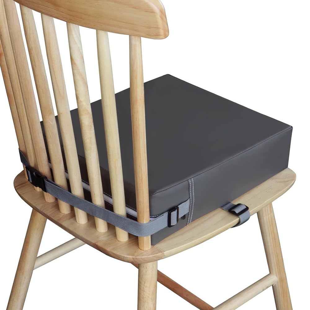 Sitzerhöhung Stühle Kind für Den Tisch, SitzerhöHung Stuhl Kind PU Waschbar Zerlegbar, 10cm Tragbares Boostersitze mit 2 Sicherheits Schnalle,Deckung Einfach zu Säubern Abnehmbar Sitzerhöhung Stuhl