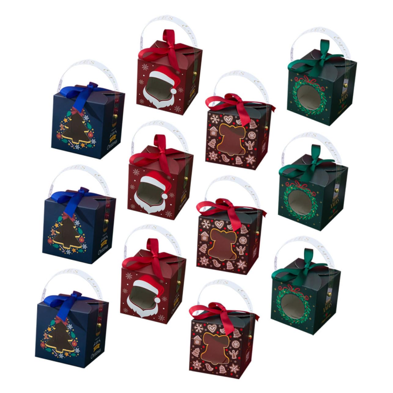 20pezzi Scatole Regalo di Natale in Carta Contenitori per Cioccolatini Pratiche Scatole Porta-regalo per Feste di Carta Decorative Design Natalizio Colore Casuale