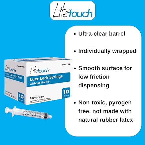 Miniatura 2 de Jeringa Luer Lock de 0.3 fl oz, estéril, sellada individualmente, 100 jeringas por caja (sin aguja)