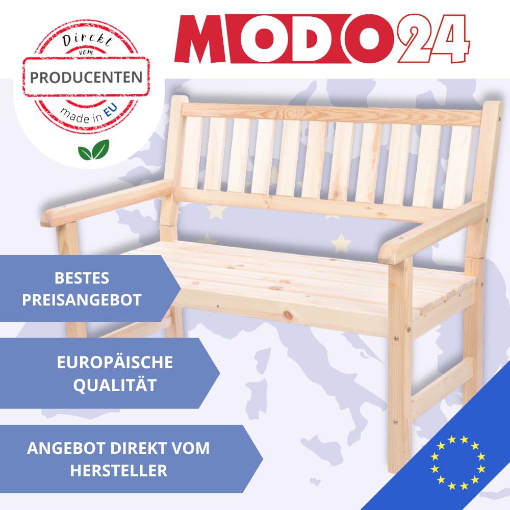 Gartenbank aus Holz, Schutzhülle aus PVC, Parkbank, Gartenmöbel, Sitzbank, Bank Friesenbank, Holzbank, 2-Sitzer, In- & Outdoor, FSC-Holz, Abmessungen 90x117x70 cm, Farbe: Grau