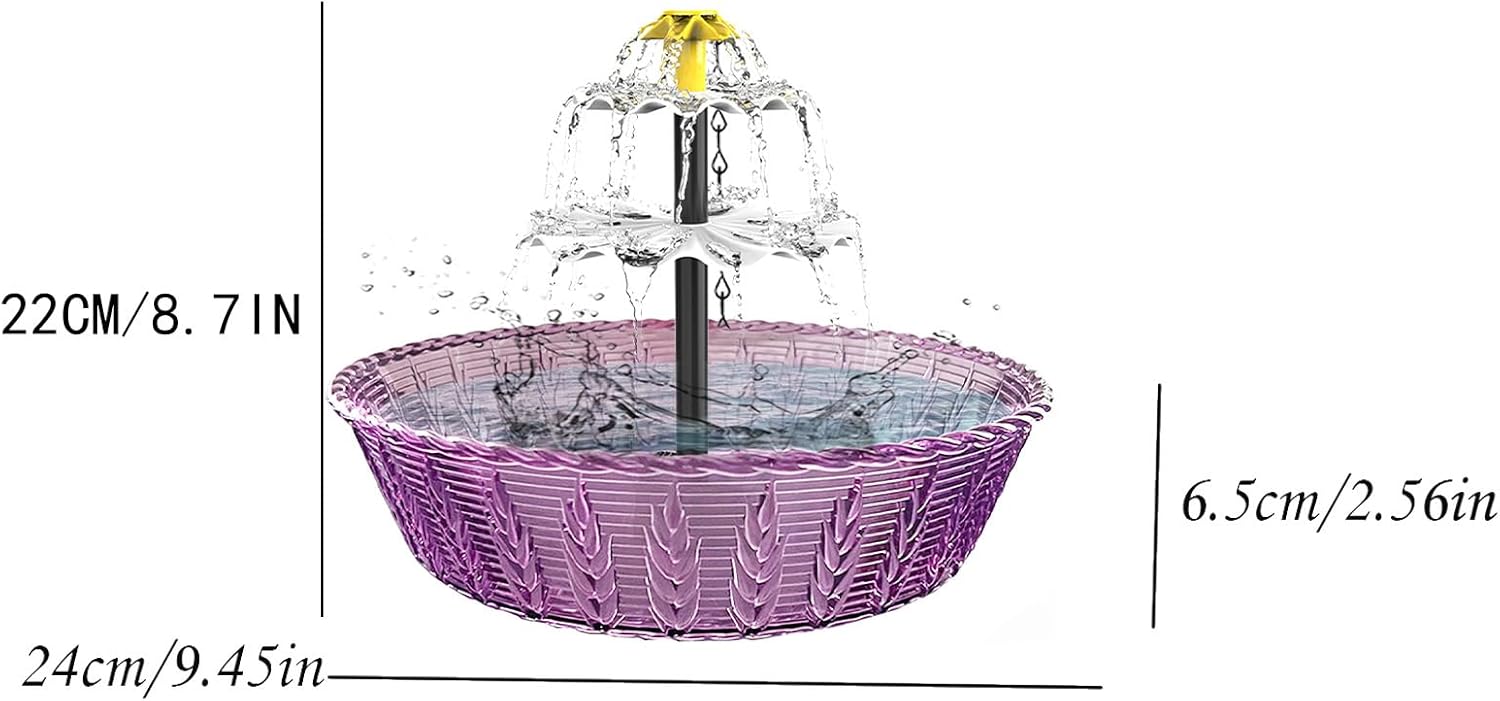 Solar Operated Bird Bath Fountain with Multiple Angled Sprayed Generating Enchanting Water Show for Relaxing Outdoor Atmospheres Bird Attracting Water Feature