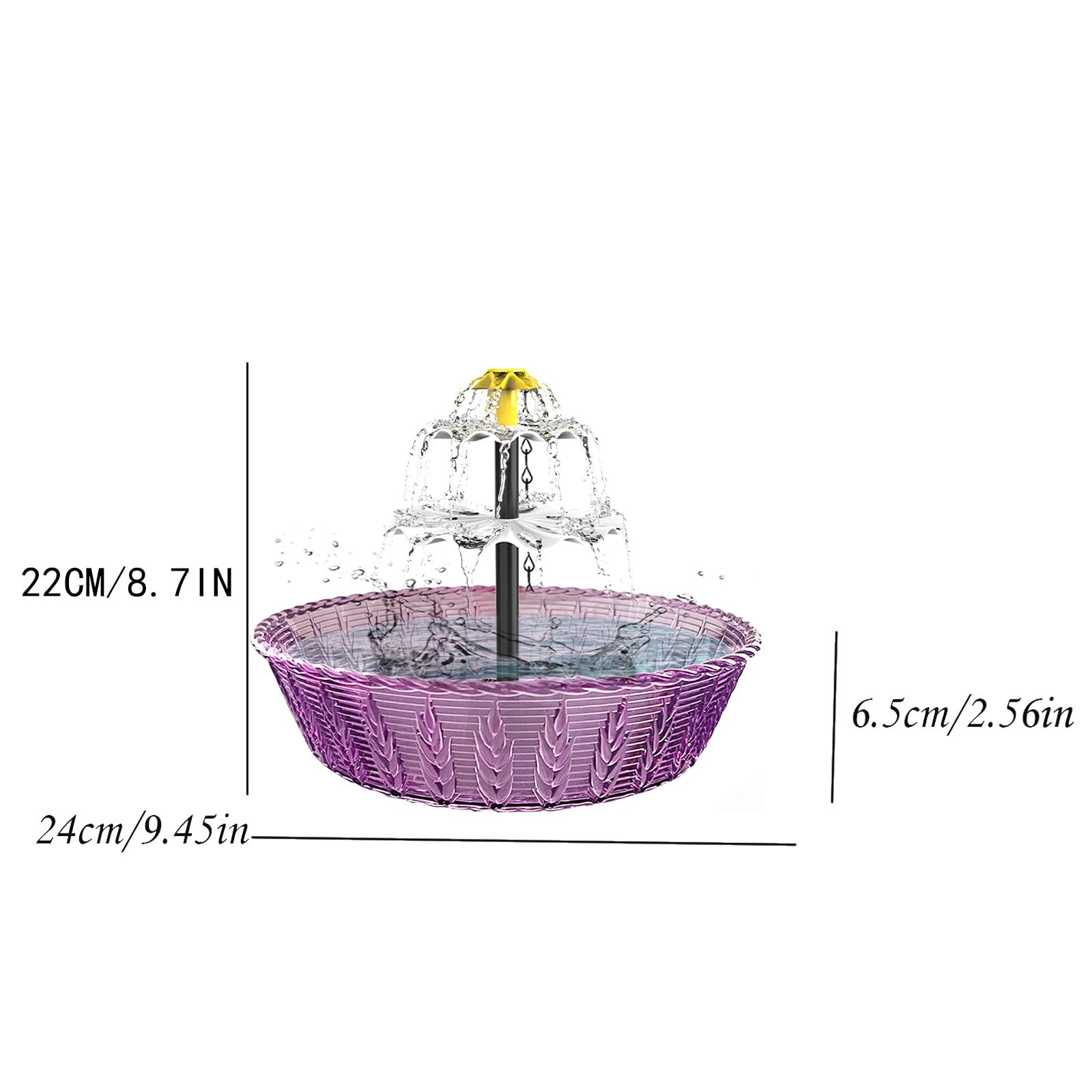 Fuente solar resistente a la intemperie para exteriores baño para pájaros proporciona una función de agua fascinante y fácil instalación pequeña fuente de aire libre alimentada por energía solar