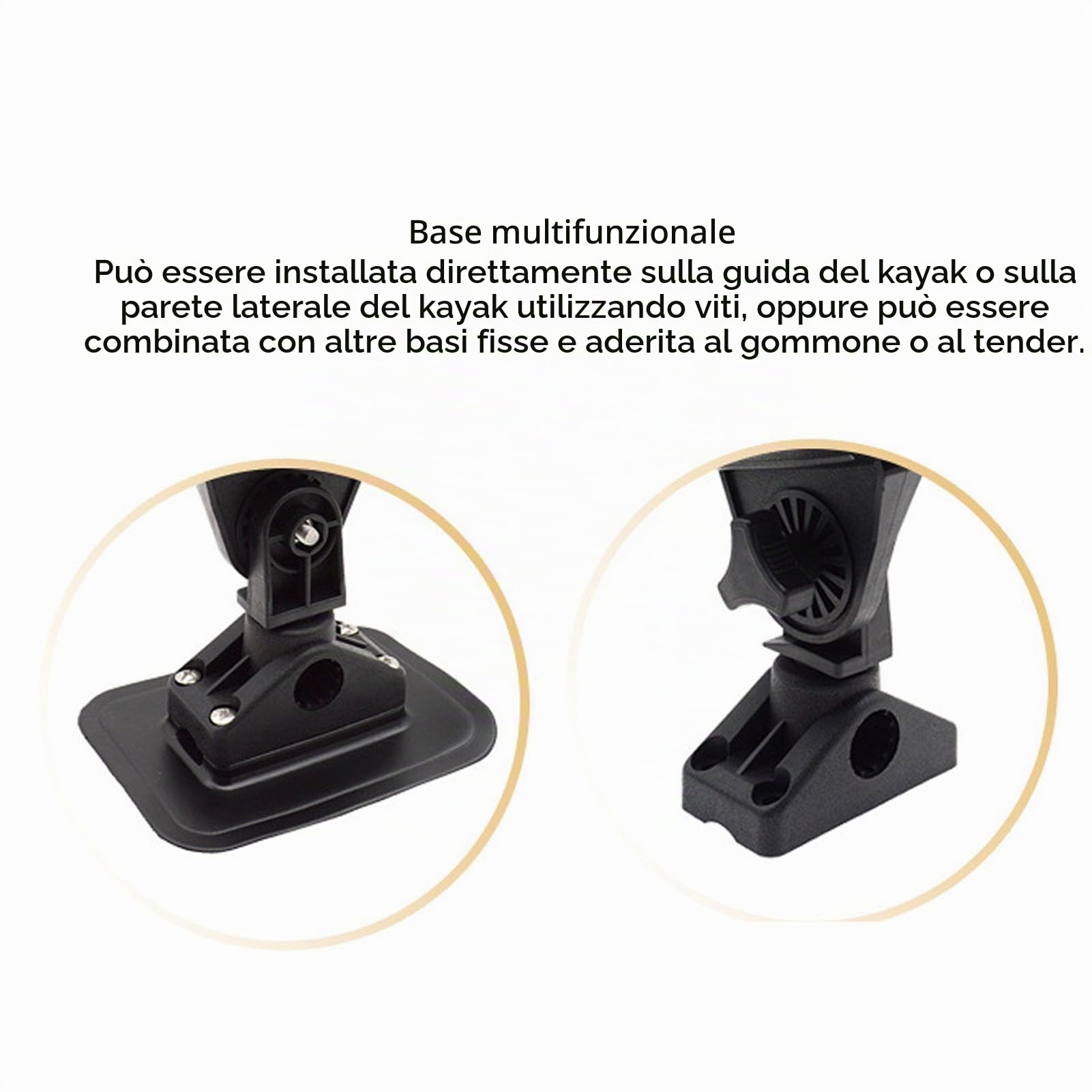 BuyWeek Supporto per Canna da Pesca Portacanna da Pesca, 360 Gradi Regolabile in Nylon in PVC per Kayak Barca