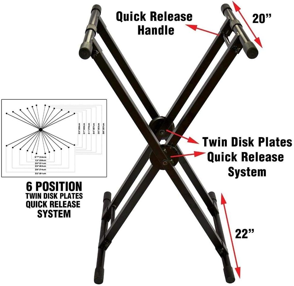 Black Keyboard Piano Electric Organ X Stand Rack Adjustable Height