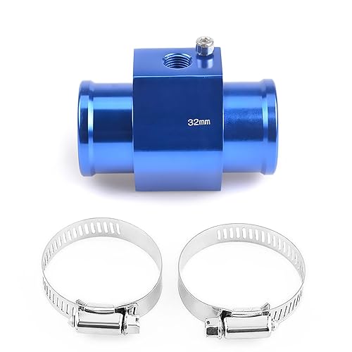 Miniatura 19 de Abrazadera de adaptador de sensor de radiador para tubo de junta de temperatura de agua de aluminio, medidor de temperatura, abrazadera azul de 34 mm