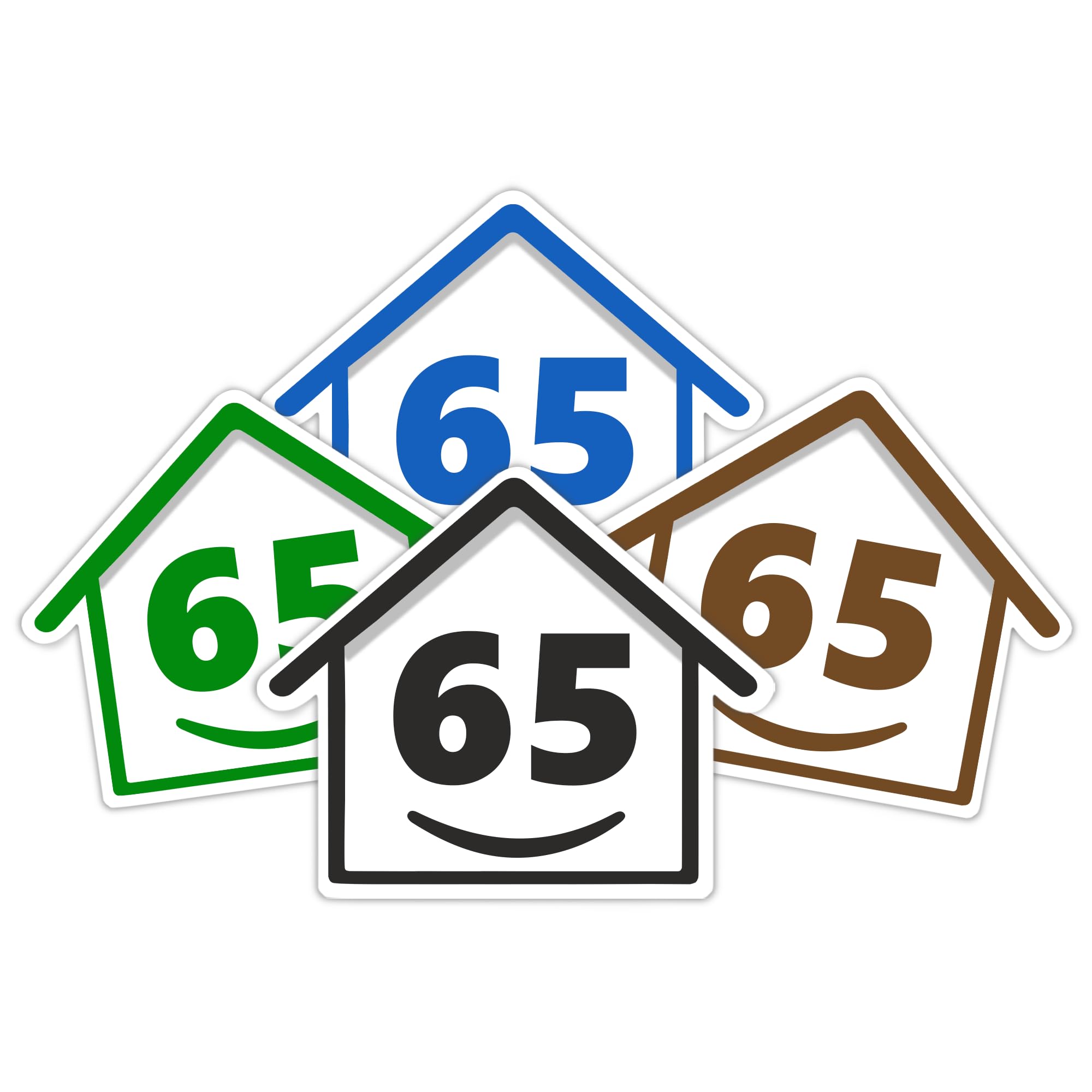 4 x Bin Numbers for Wheelie Bins, 1-99, 15cm ‘Happy House’ Colour Design Dustbin Stickers, Easy Application Stick On Number Stickers - Weatherproof Self Adhesive Vinyl – Blue, Black, Green, Brown (25) — view 62