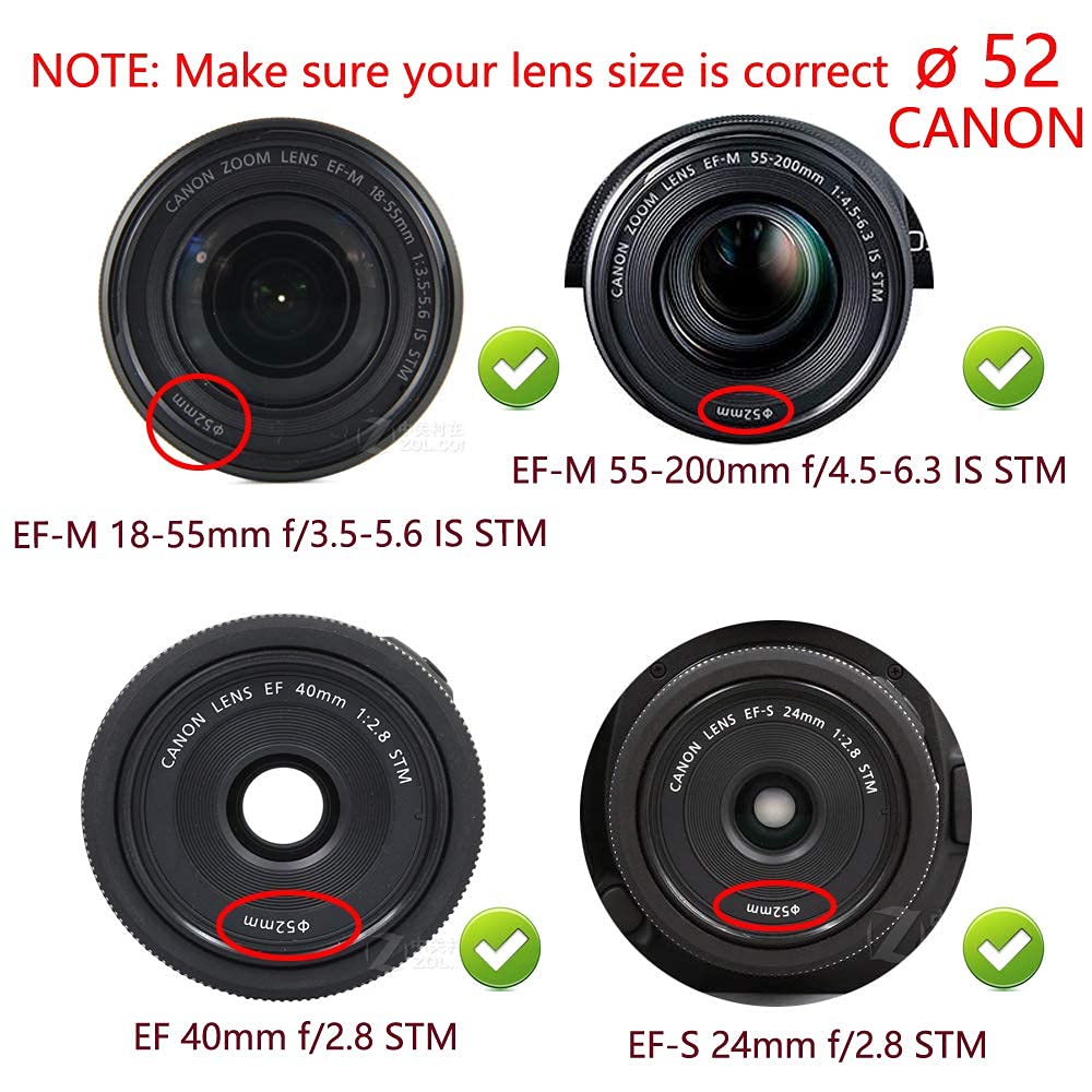 Amazon.com : Lens Cap (52mm) Compatible for EF-M 18-55mm EF
